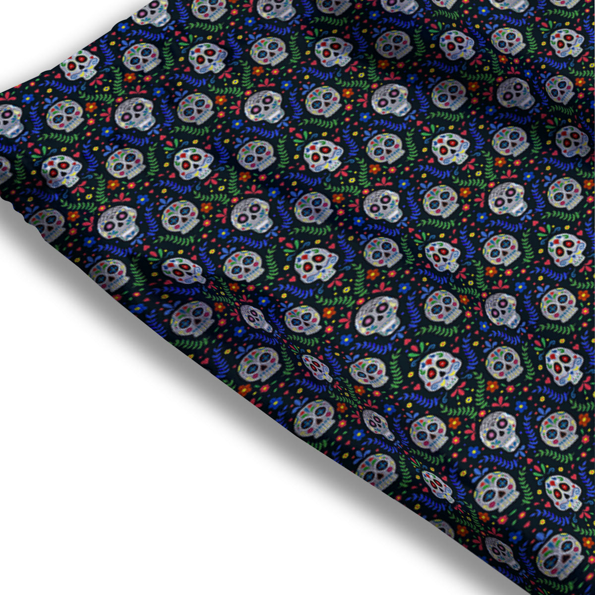 Flowers Skull Green Blue Print Pattern Mesh Shorts