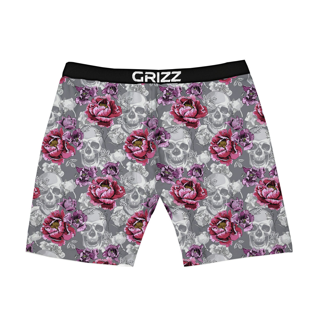Flowers Skull Pink Print Pattern Boxer Briefs-grizzshop