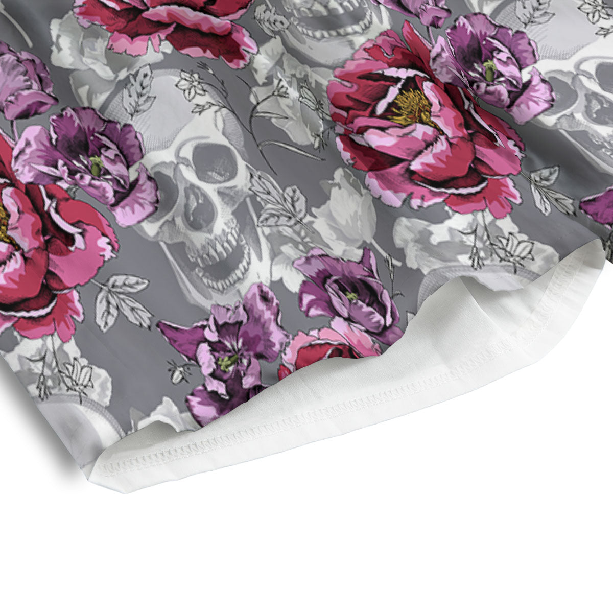 Flowers Skull Pink Print Pattern Men's Athletic Shorts