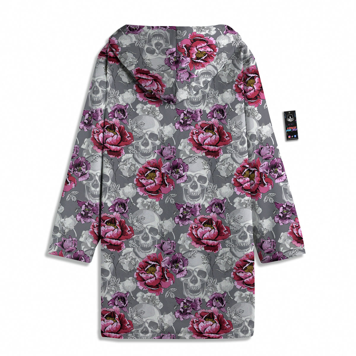 Flowers Skull Pink Print Pattern Men's Windbreaker Jacket-grizzshop