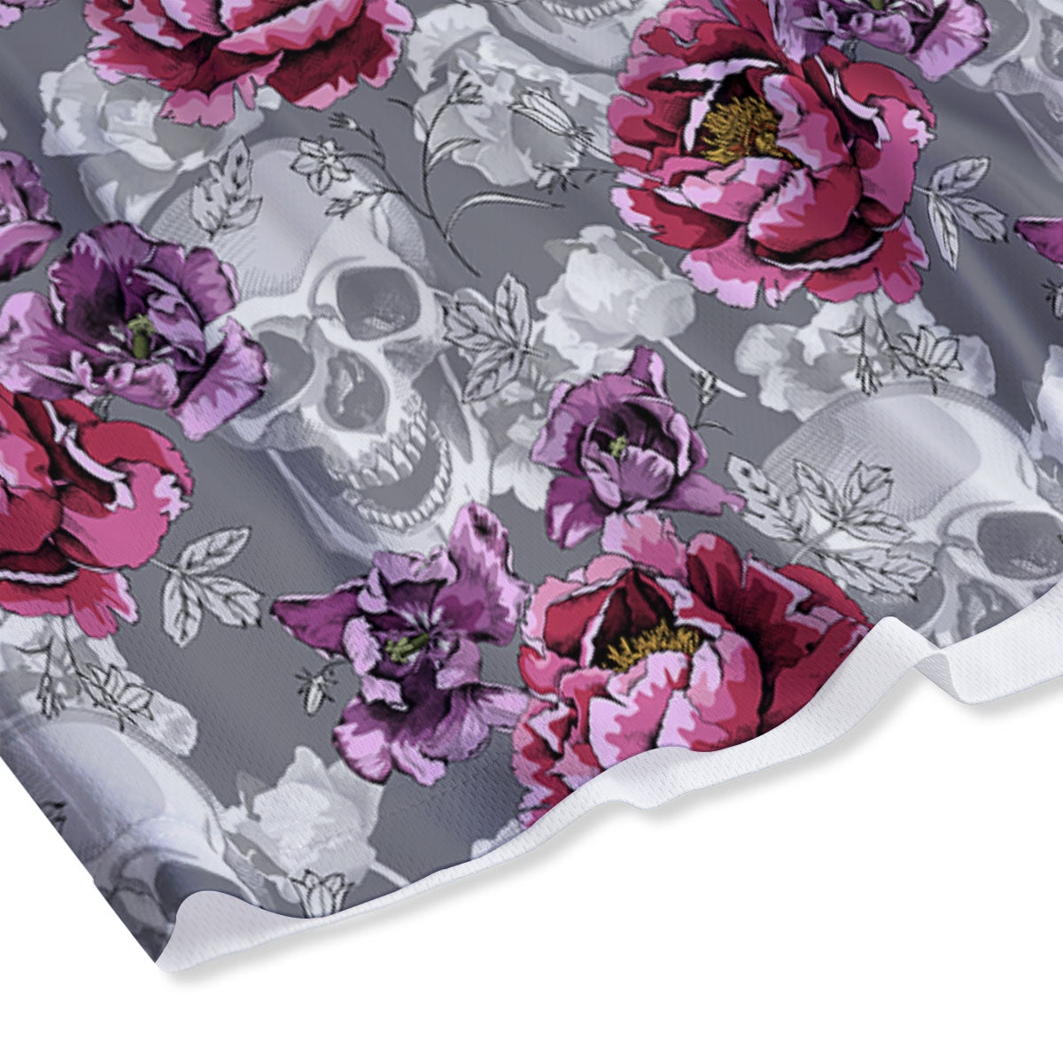 Flowers Skull Pink Print Pattern Mesh Shorts