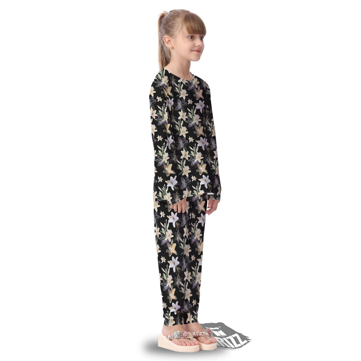 Flowers Spring Lily Print Pattern Kid's Pajamas-grizzshop