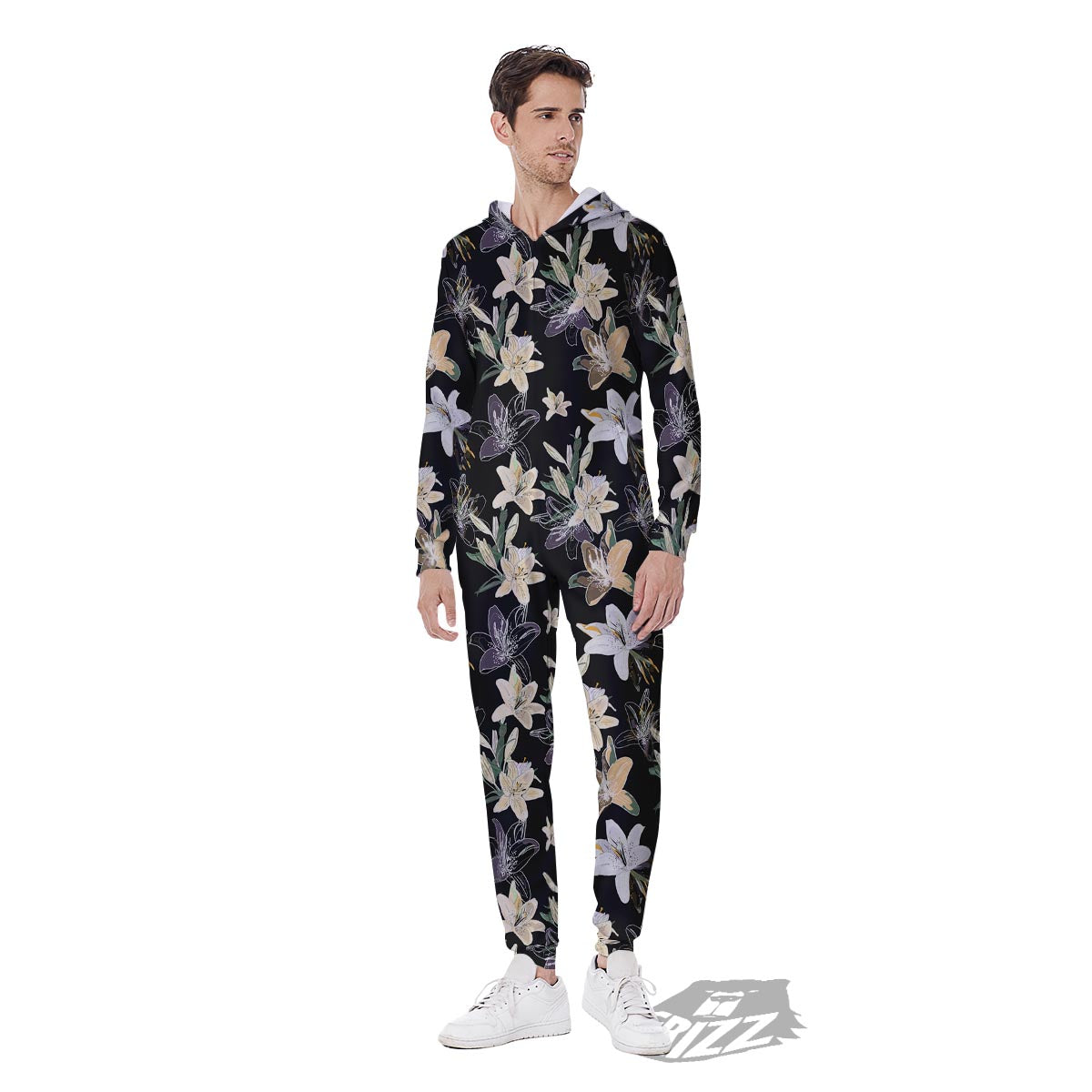 Flowers Spring Lily Print Pattern Men's Jumpsuit-grizzshop