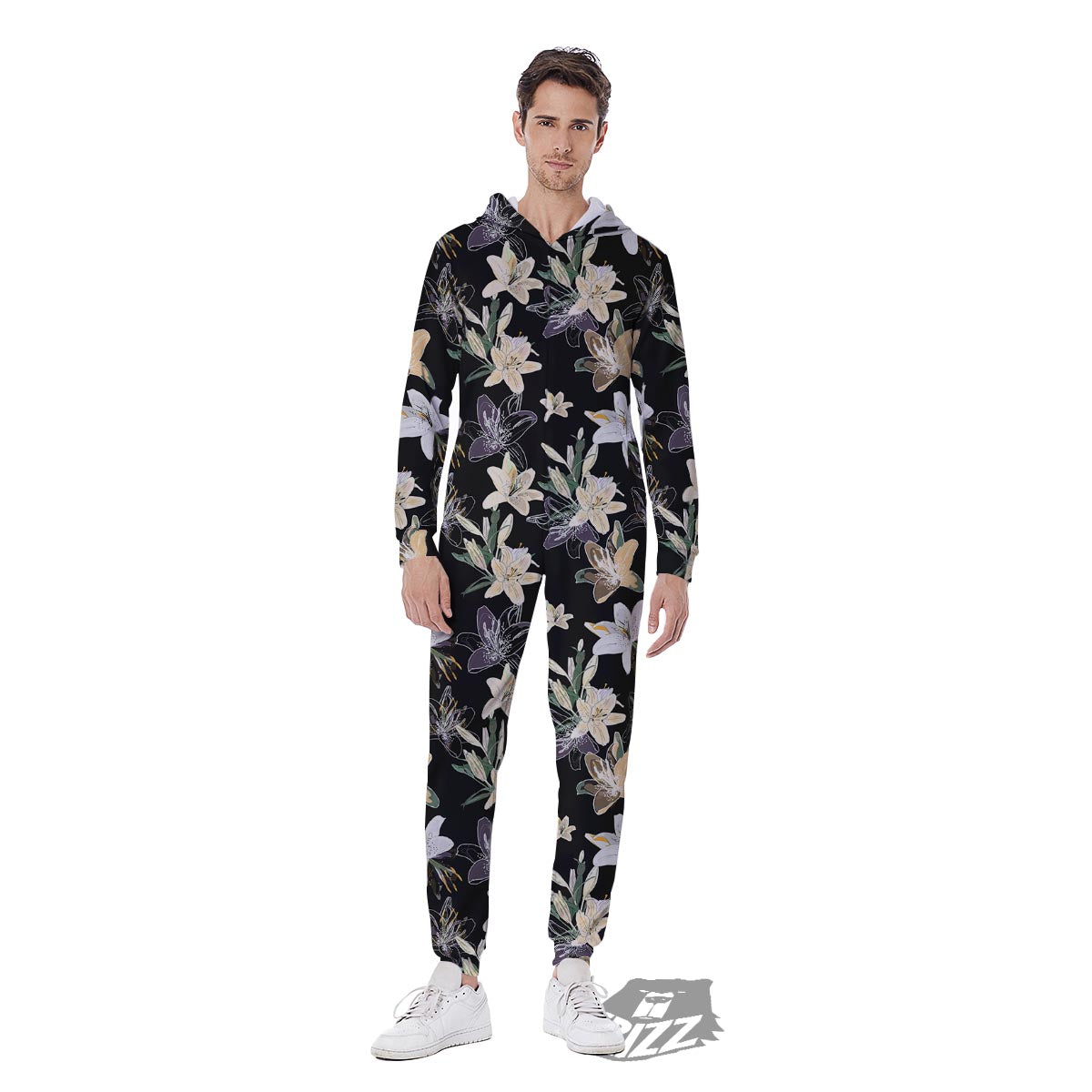 Flowers Spring Lily Print Pattern Men's Jumpsuit-grizzshop