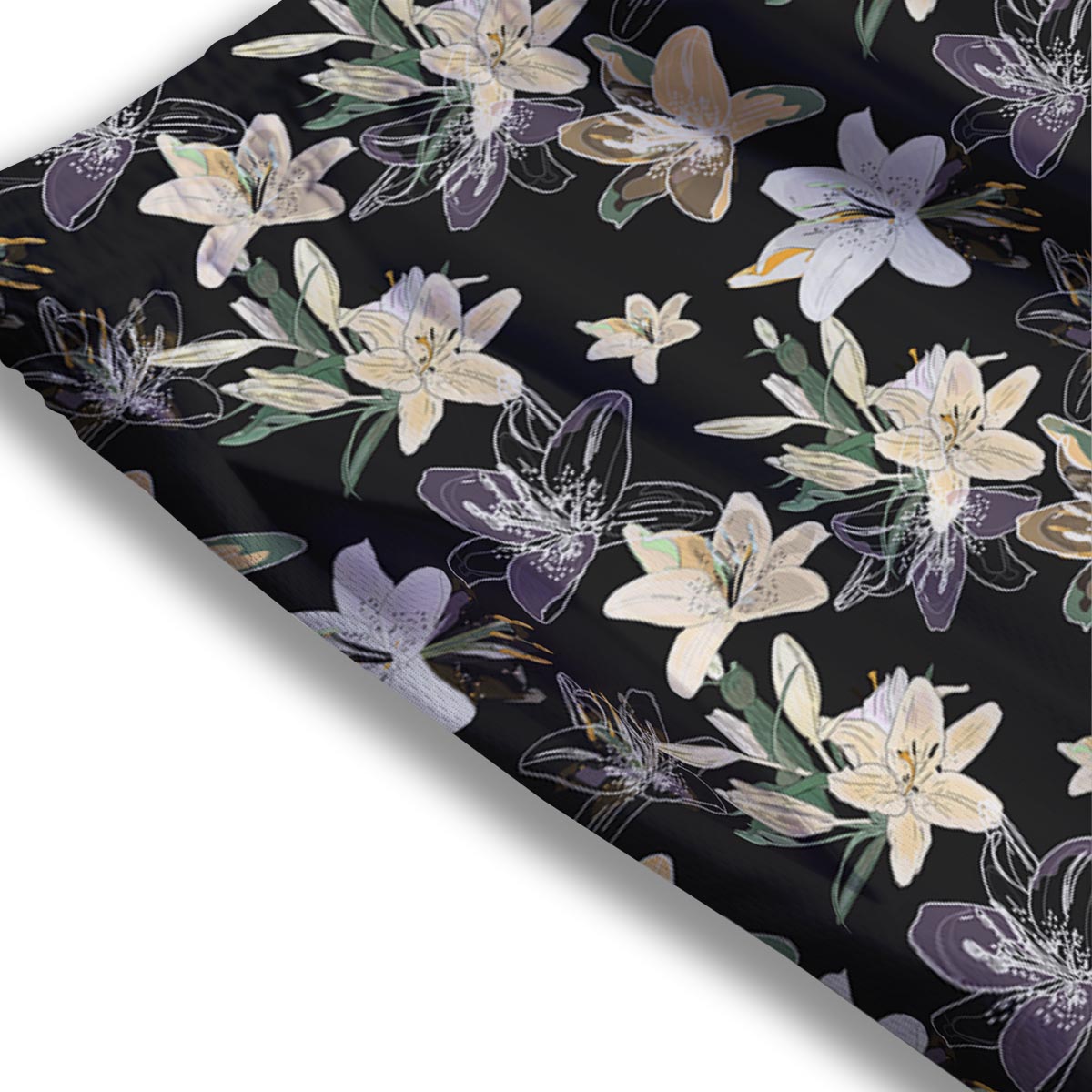 Flowers Spring Lily Print Pattern Mesh Shorts