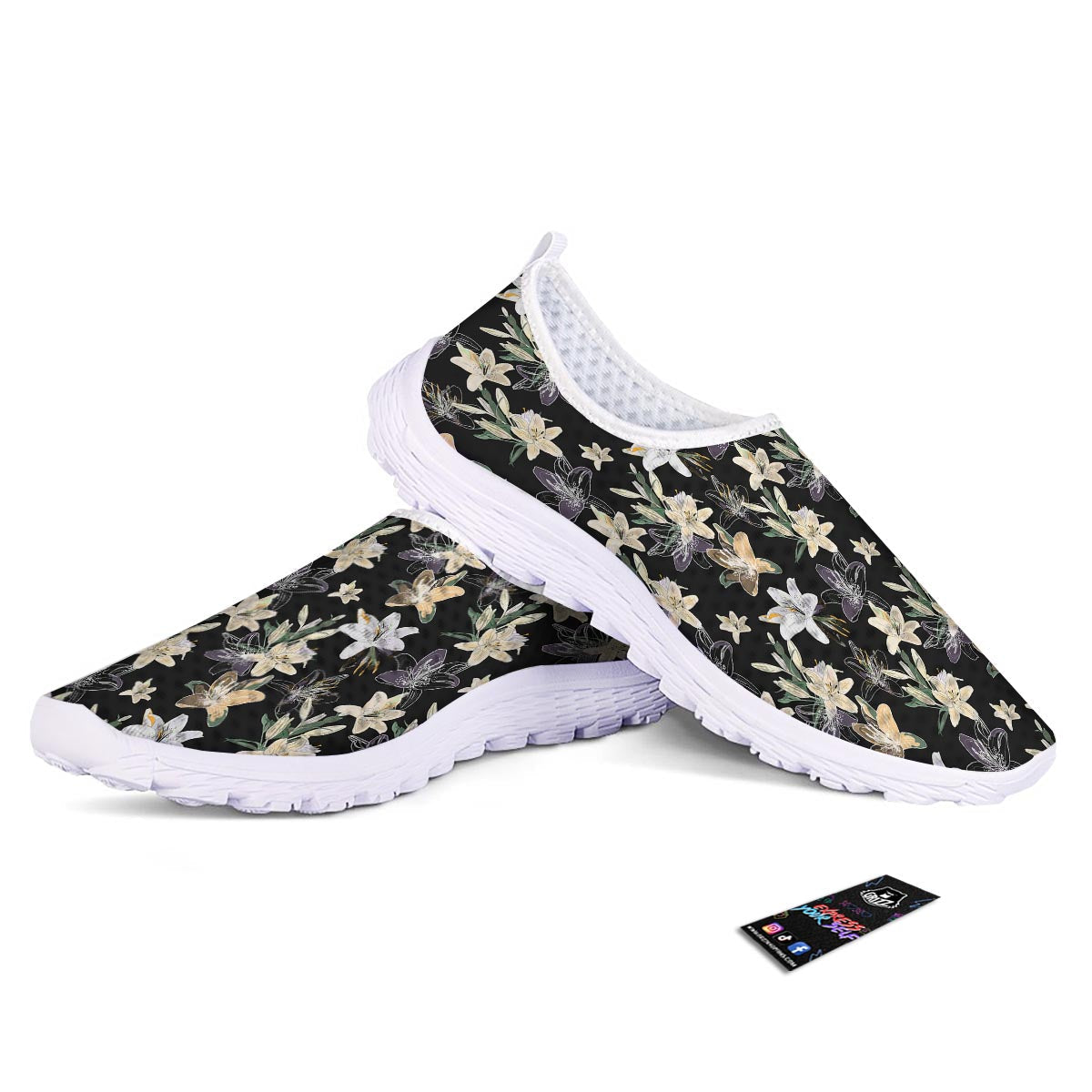 Flowers Spring Lily Print Pattern Nurse Shoes-grizzshop