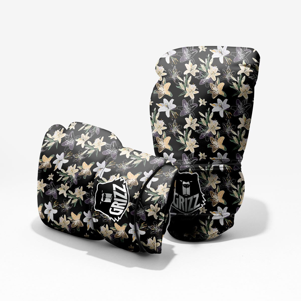 Flowers Spring Lily Print Pattern Sparring Gloves-grizzshop