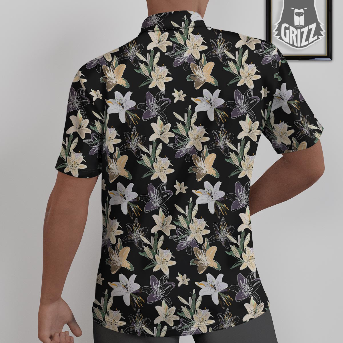 Flowers Spring Lily Print Pattern Untucked Shirts-grizzshop