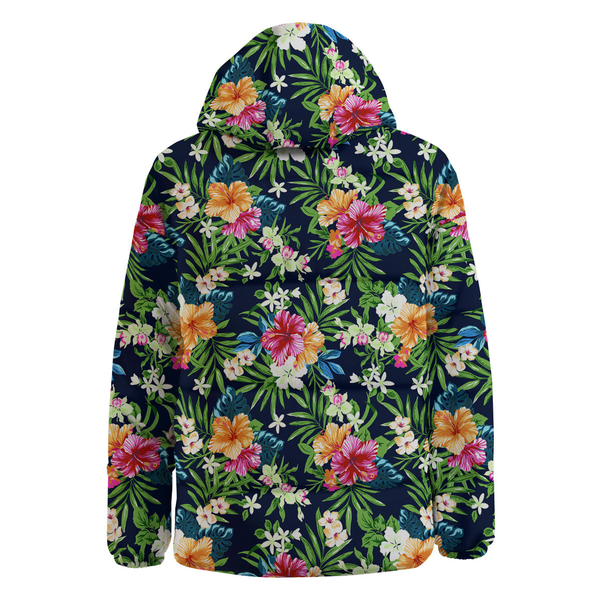 Flowers Tropical Print Pattern Down Jacket-grizzshop