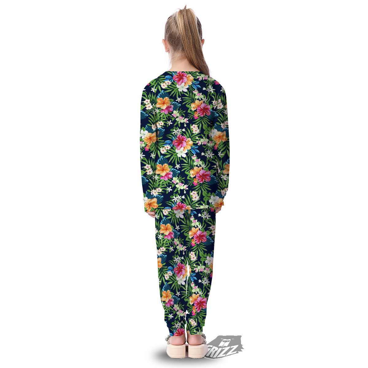 Flowers Tropical Print Pattern Kid's Pajamas-grizzshop