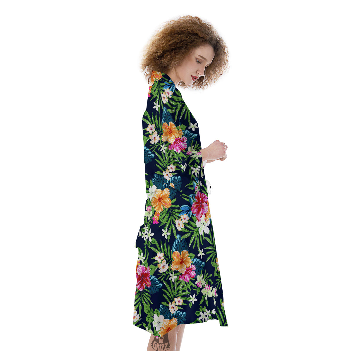Flowers Tropical Print Pattern Kimono-grizzshop