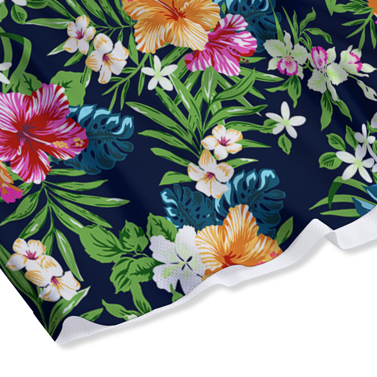 Flowers Tropical Print Pattern Mesh Shorts-grizzshop