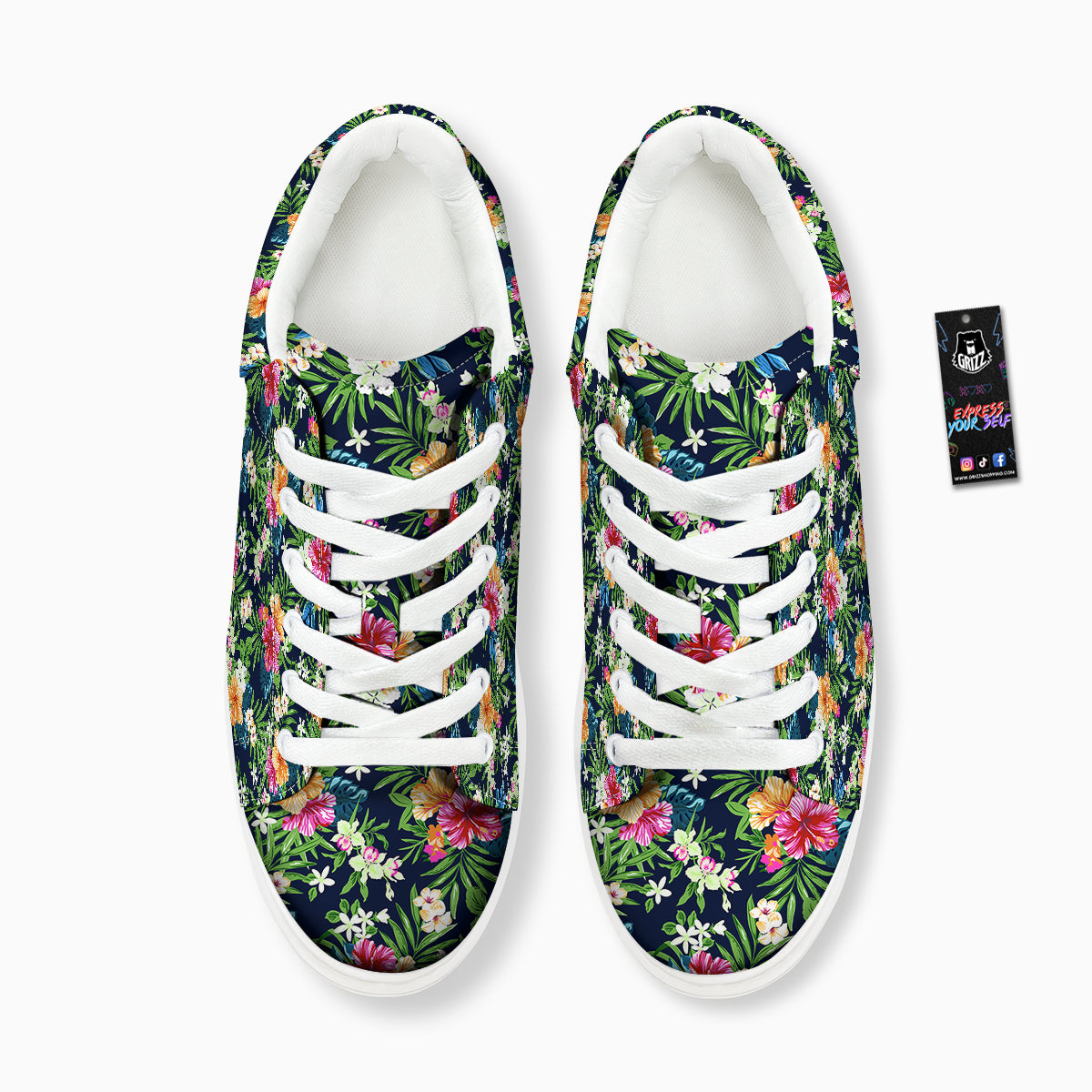 Flowers Tropical Print Pattern Platform Shoes-grizzshop
