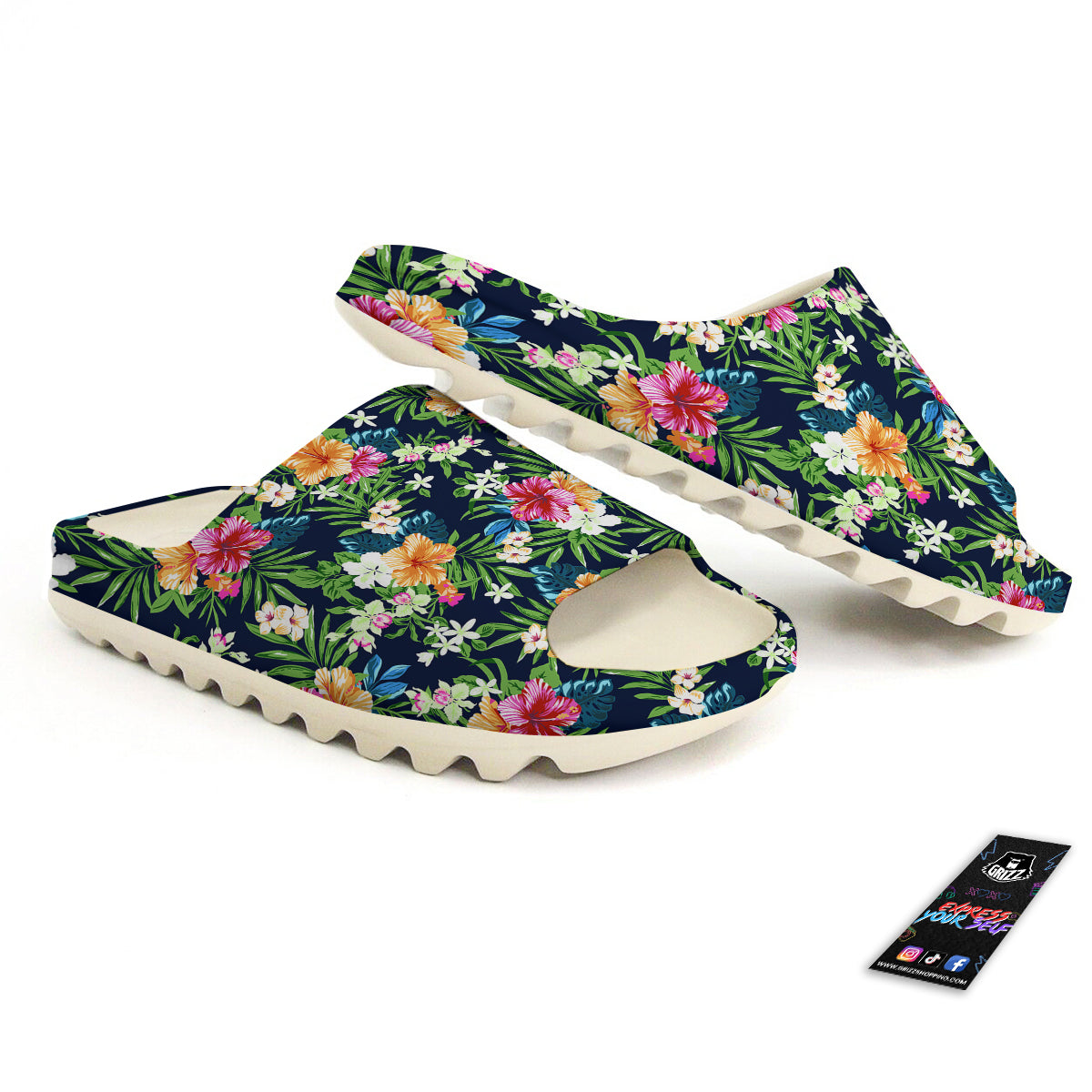Flowers Tropical Print Pattern Sandals-grizzshop