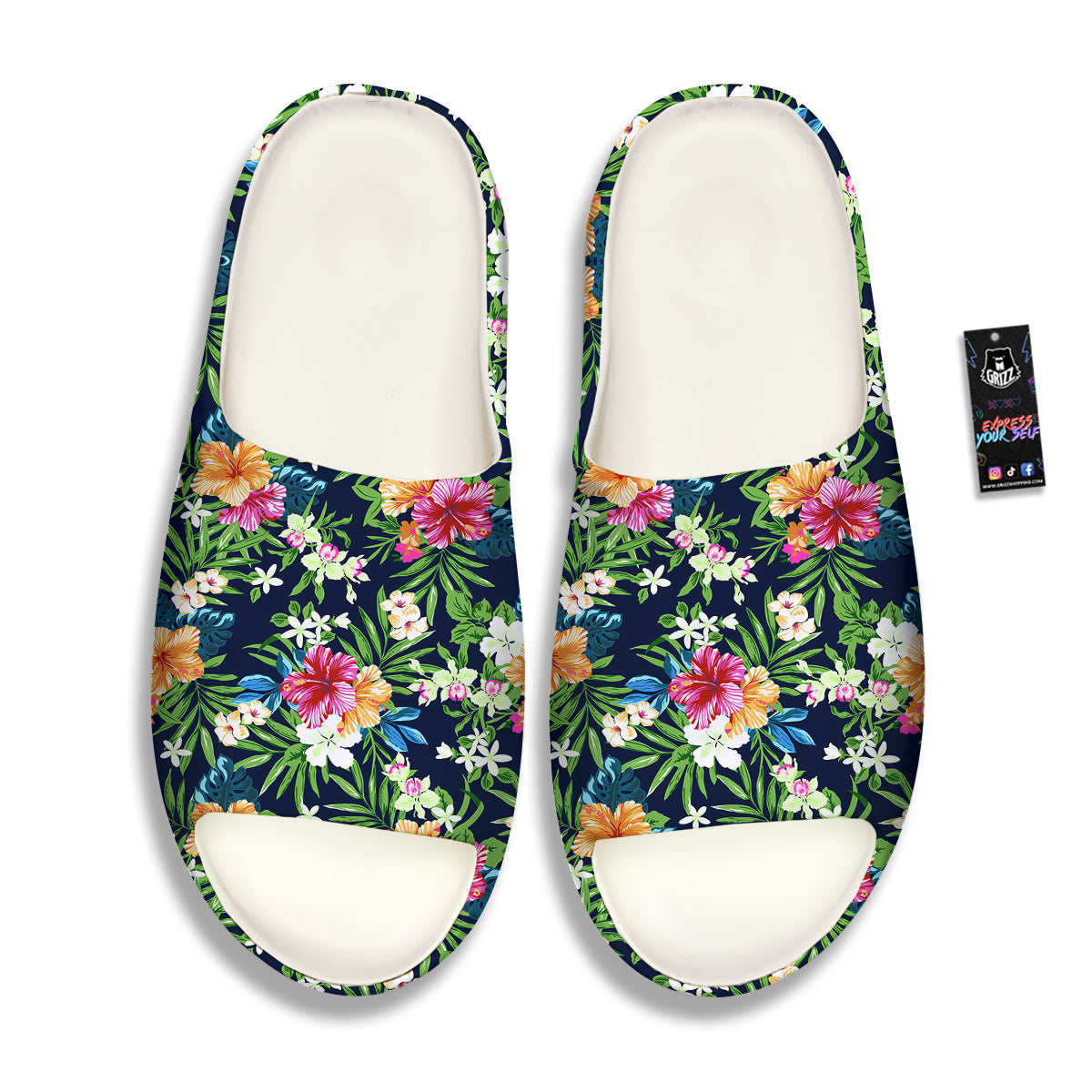 Flowers Tropical Print Pattern Sandals-grizzshop