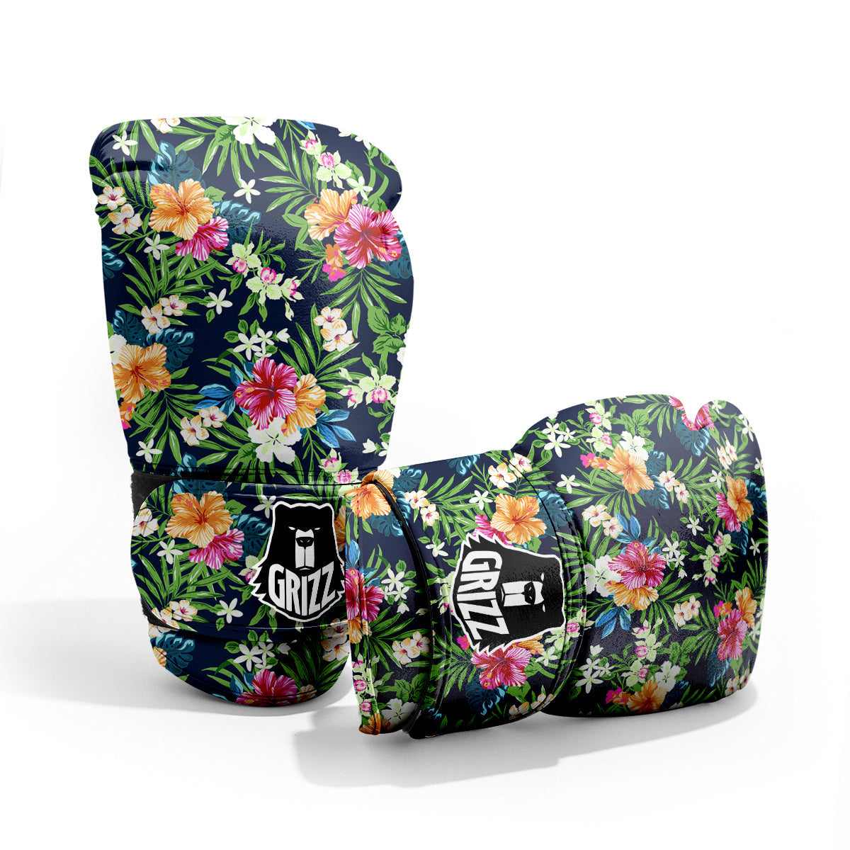 Flowers Tropical Print Pattern Sparring Gloves-grizzshop
