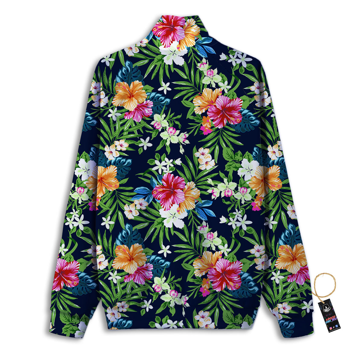 Flowers Tropical Print Pattern Track Jacket-grizzshop