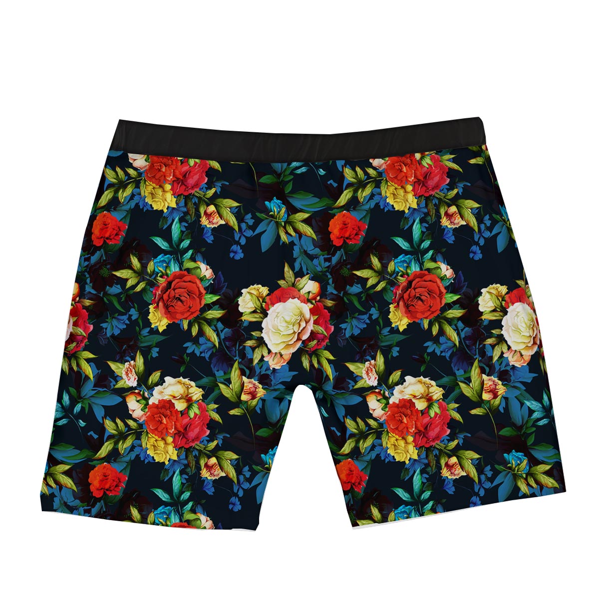 Flowers Yellow And Red Print Pattern Boxer Briefs-grizzshop