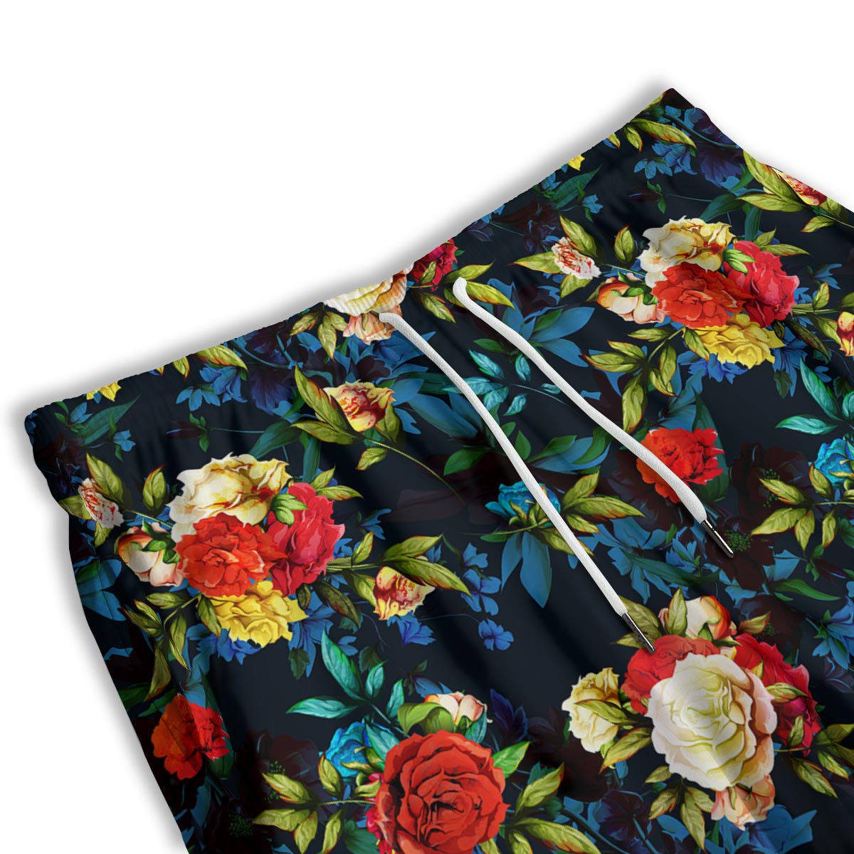 Flowers Yellow And Red Print Pattern Men's Athletic Shorts-grizzshop