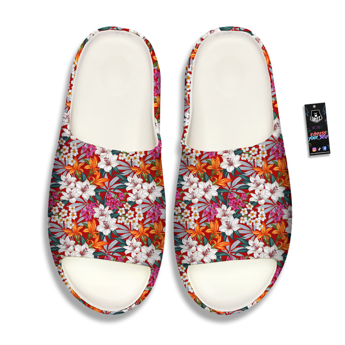 Flowers Aloha Hawaiian Print Pattern Sandals-grizzshop