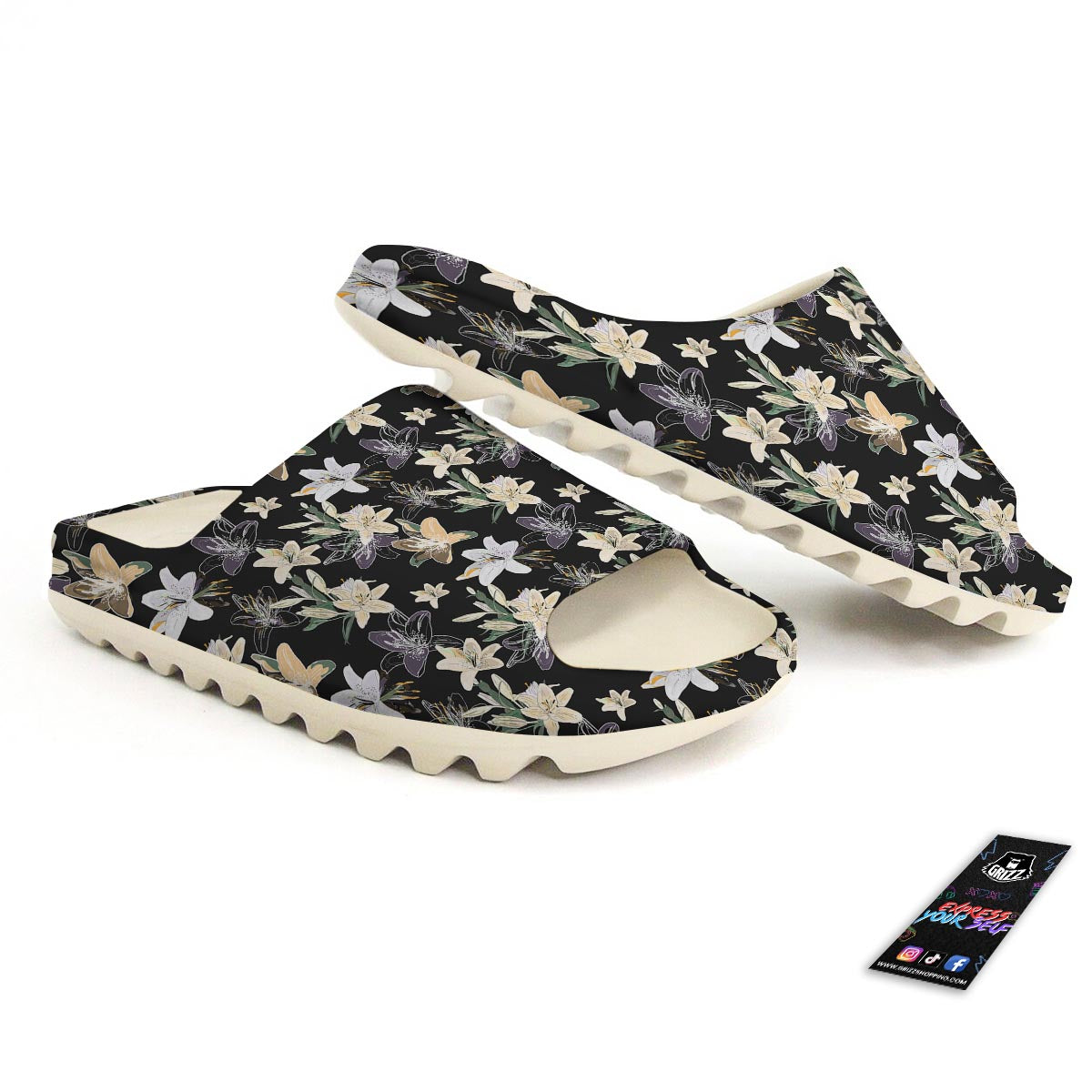 Flowers Spring Lily Print Pattern Sandals-grizzshop