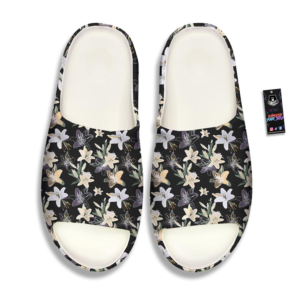 Flowers Spring Lily Print Pattern Sandals-grizzshop