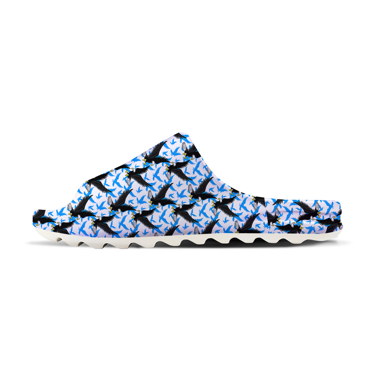 Flying Bald Eagles Blue White Print Pattern Sandals-grizzshop