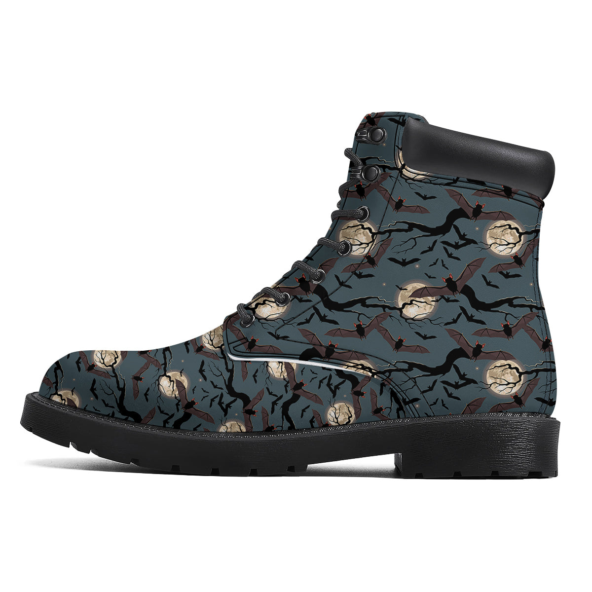 Flying Bat In The Moonlight Print Pattern Boots-grizzshop