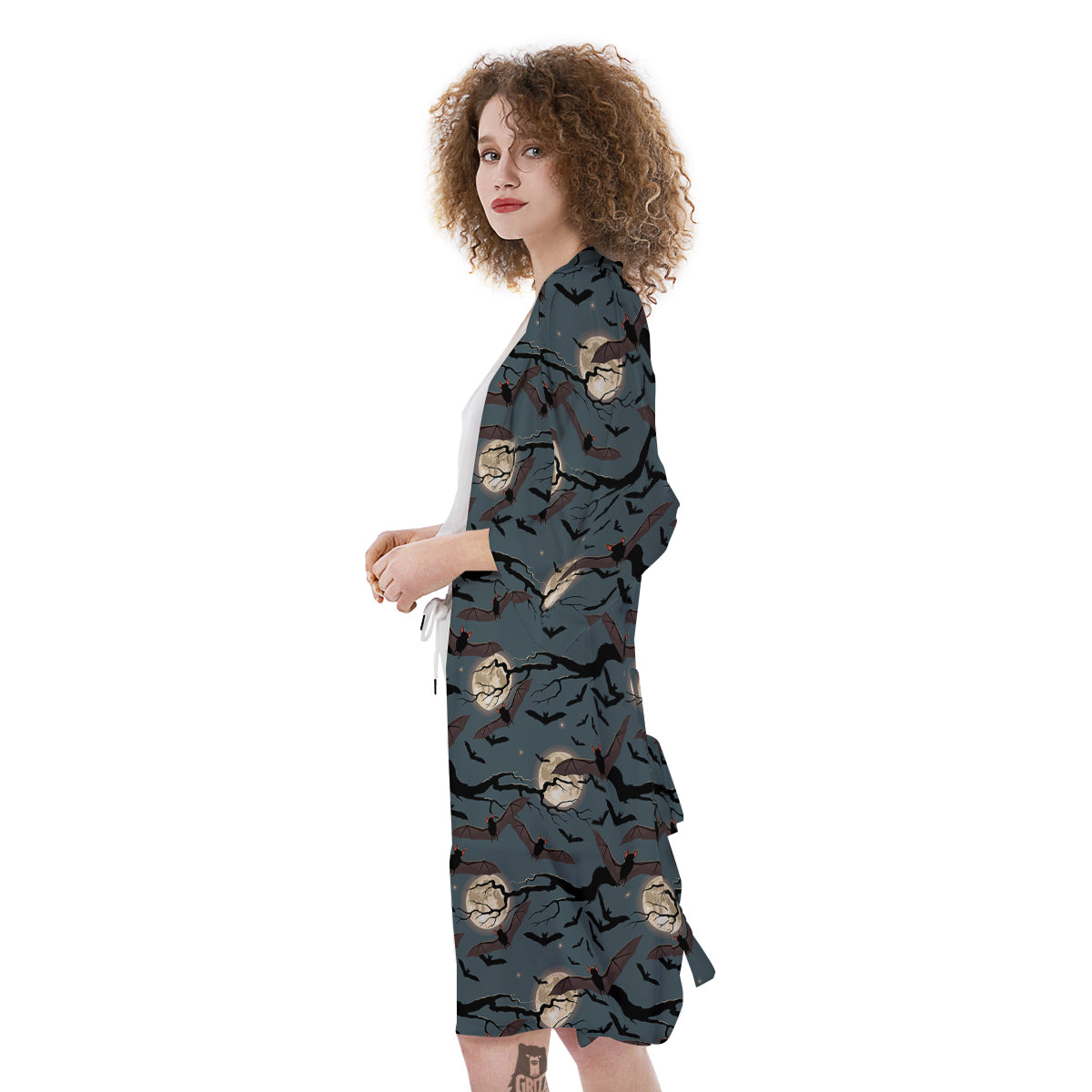 Flying Bat In The Moonlight Print Pattern Kimono-grizzshop