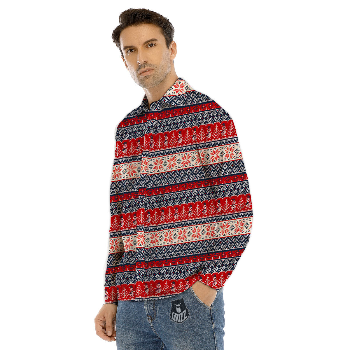 Flying Burning Guitars Print Pattern Men's Dress Shirts-grizzshop
