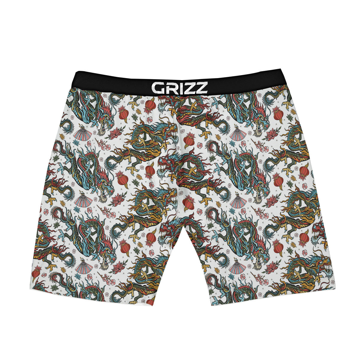 Flying Chinese Dragons Tattoo Print Pattern Boxer Briefs-grizzshop