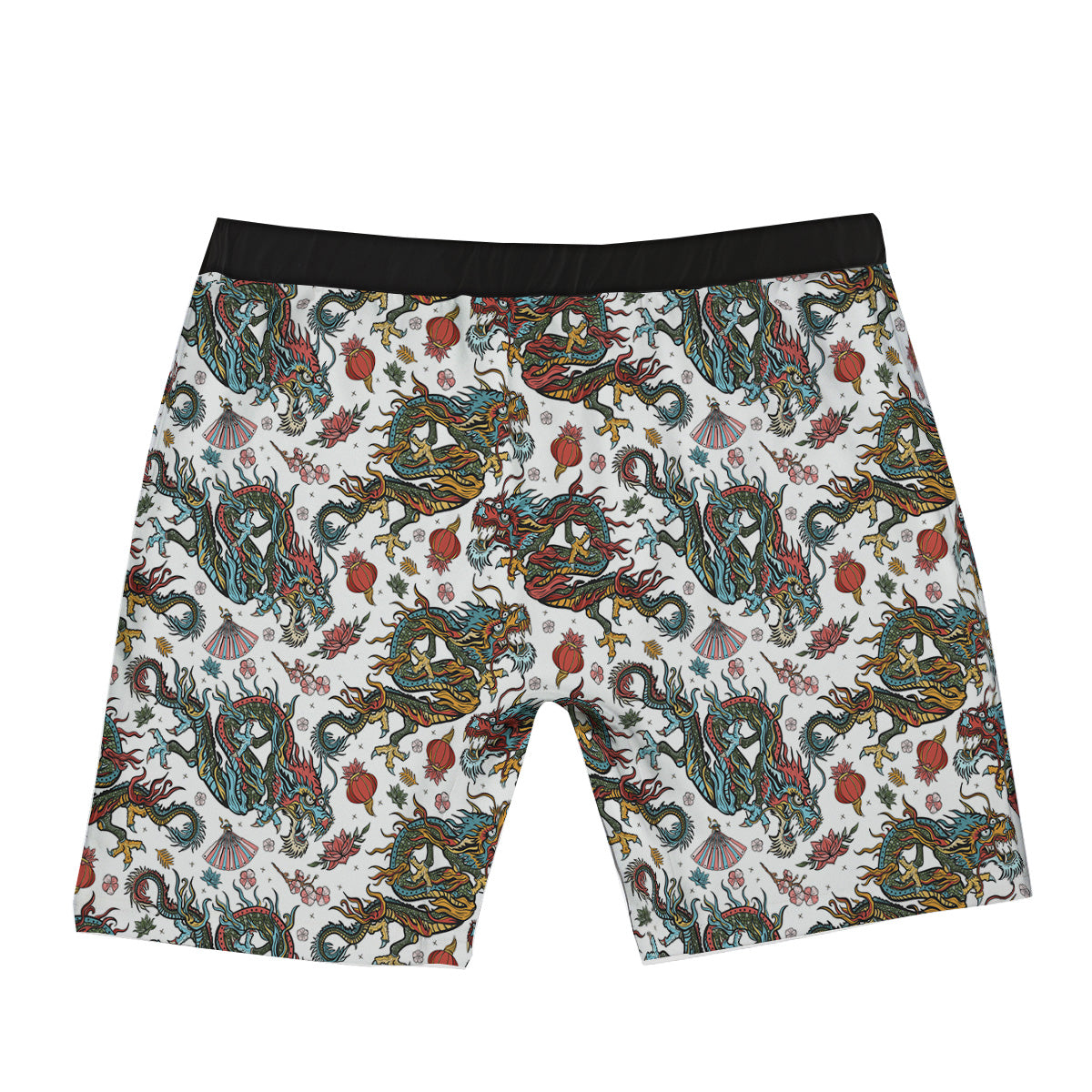 Flying Chinese Dragons Tattoo Print Pattern Boxer Briefs-grizzshop