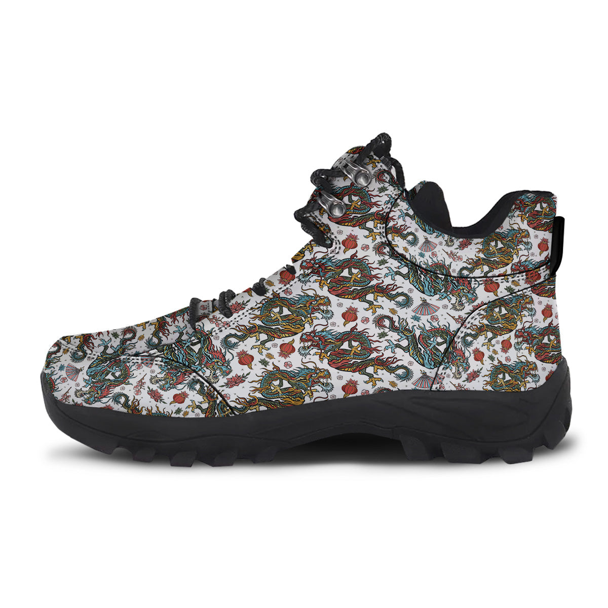 Flying Chinese Dragons Tattoo Print Pattern Hiking Shoes-grizzshop