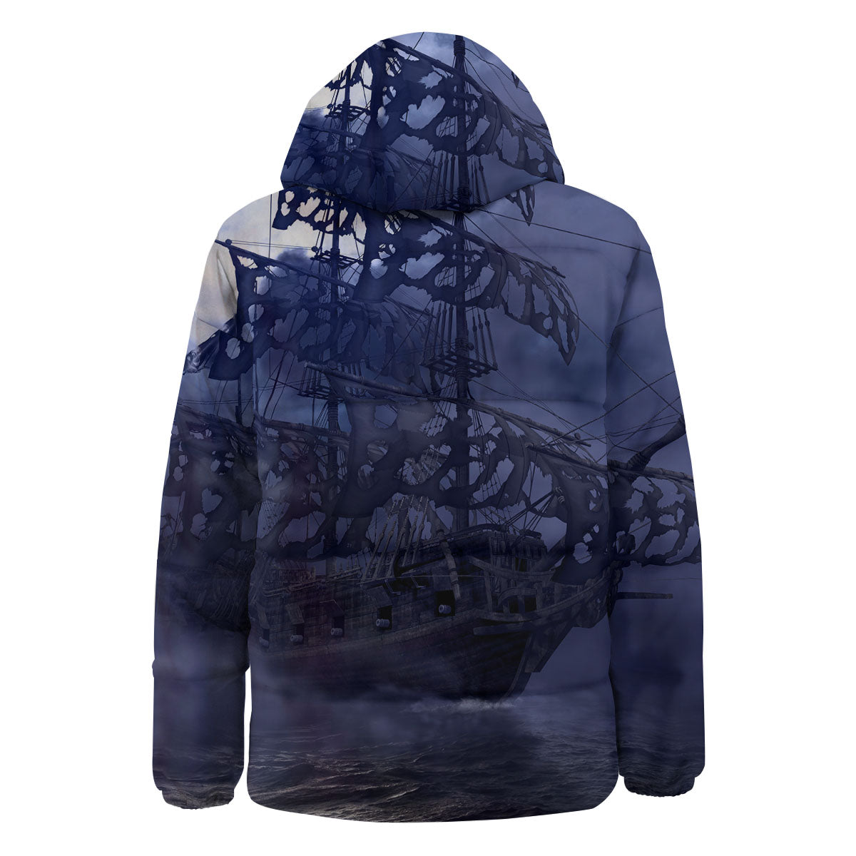 Flying Dutchman Ghost Pirate Ship Print Down Jacket-grizzshop