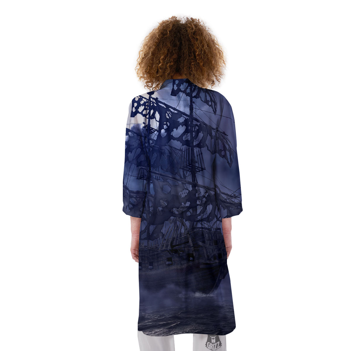 Flying Dutchman Ghost Pirate Ship Print Kimono-grizzshop