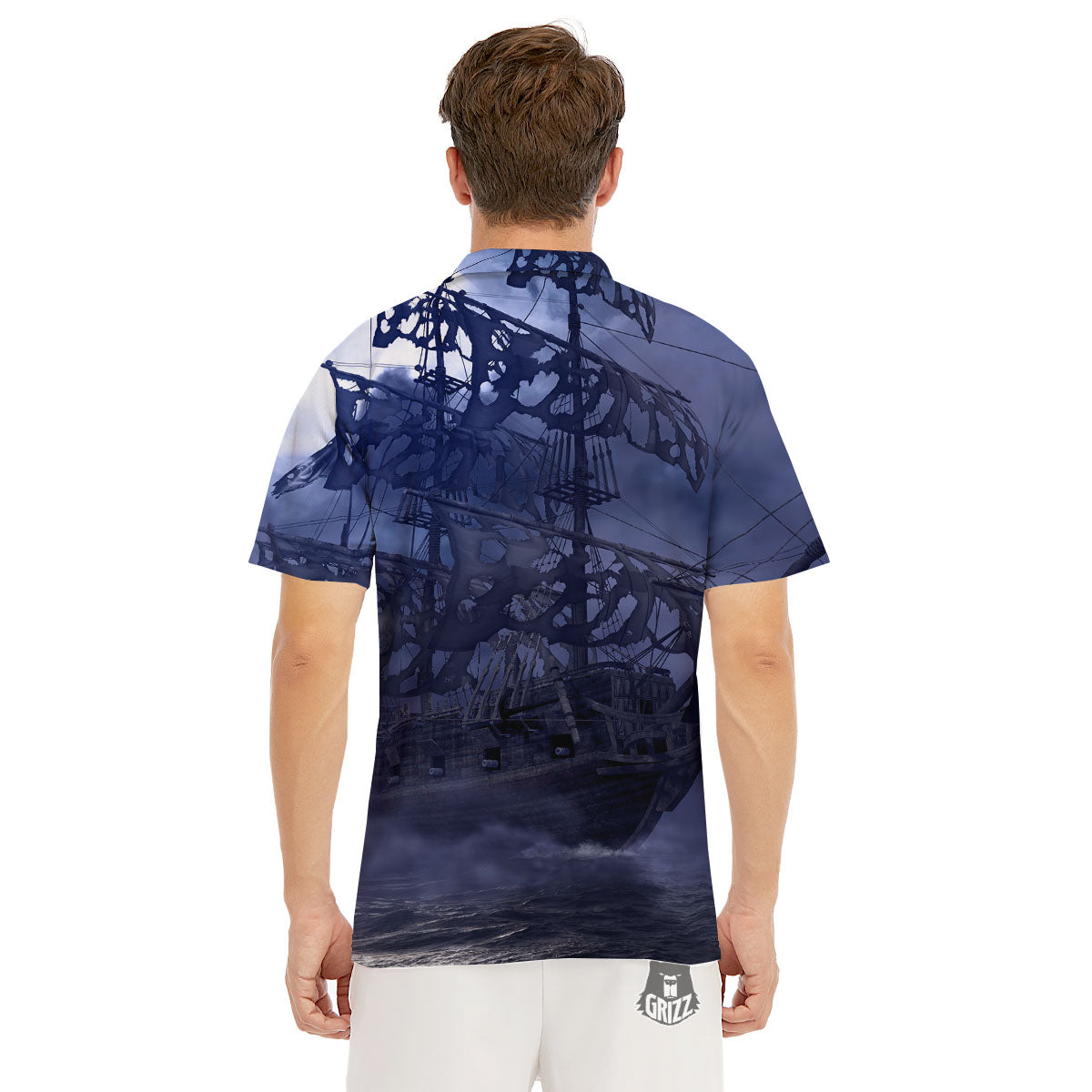 Flying Dutchman Ghost Pirate Ship Print Men's Golf Shirts-grizzshop