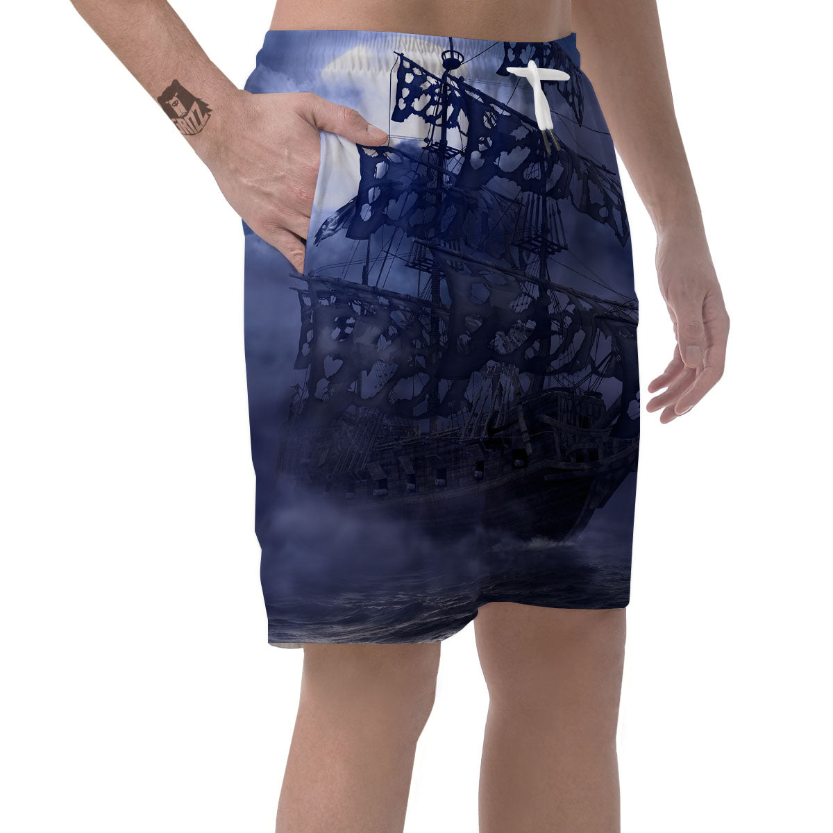 Flying Dutchman Ghost Pirate Ship Print Men's Shorts-grizzshop