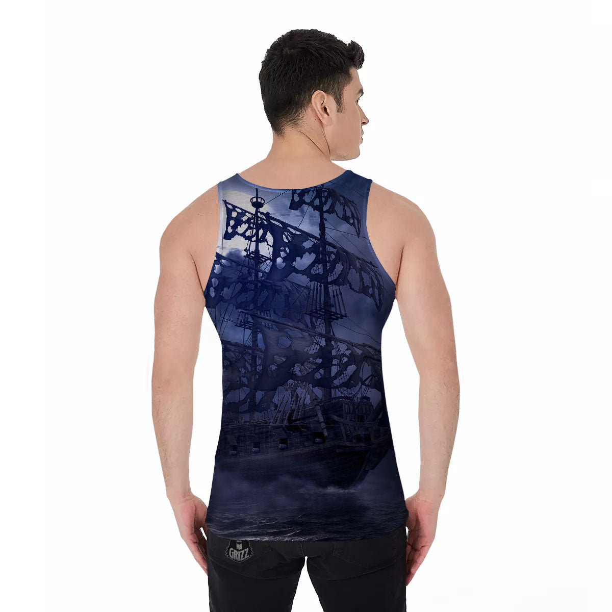 Flying Dutchman Ghost Pirate Ship Print Men's Tank Top-grizzshop