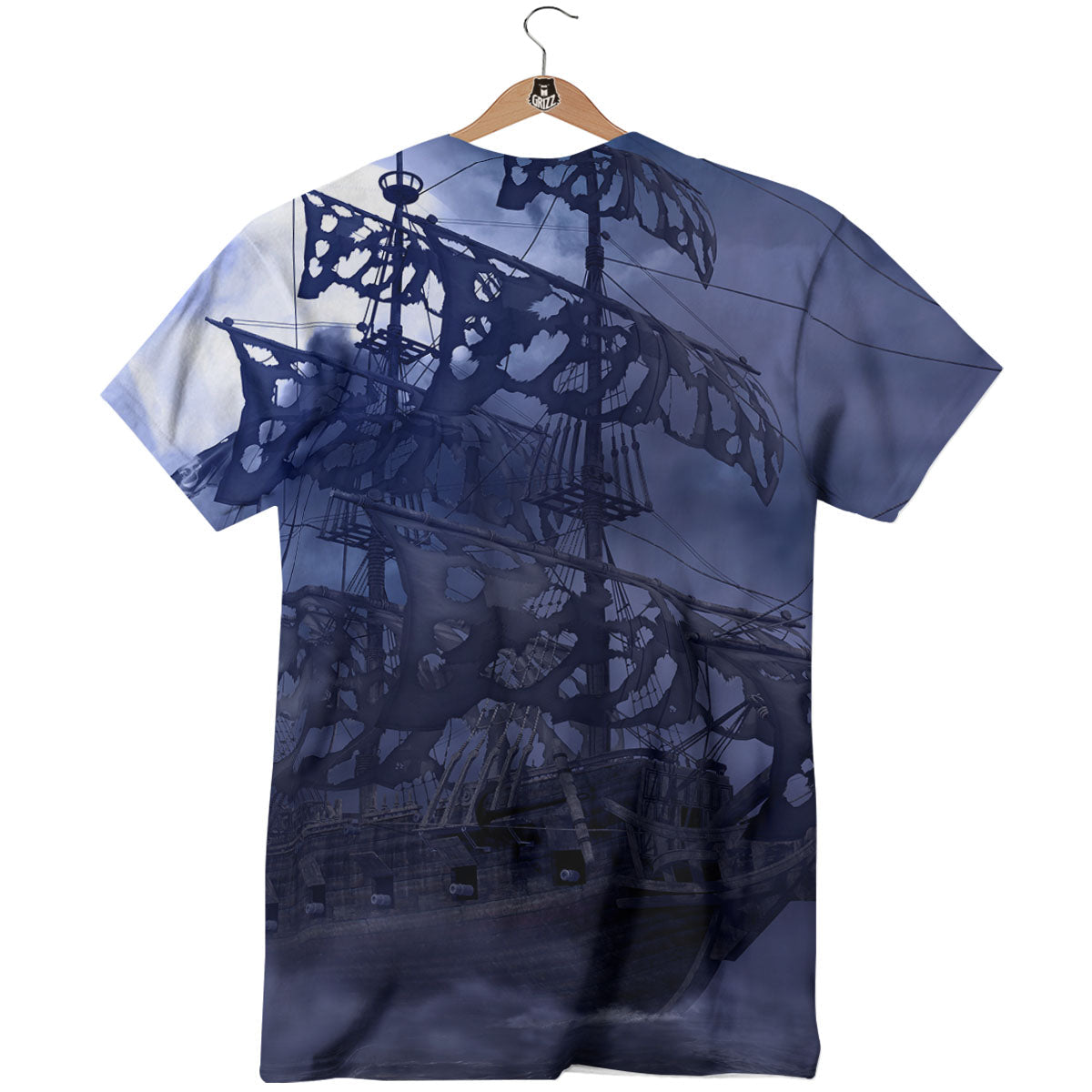 Flying Dutchman Ghost Pirate Ship Print T-Shirt-grizzshop