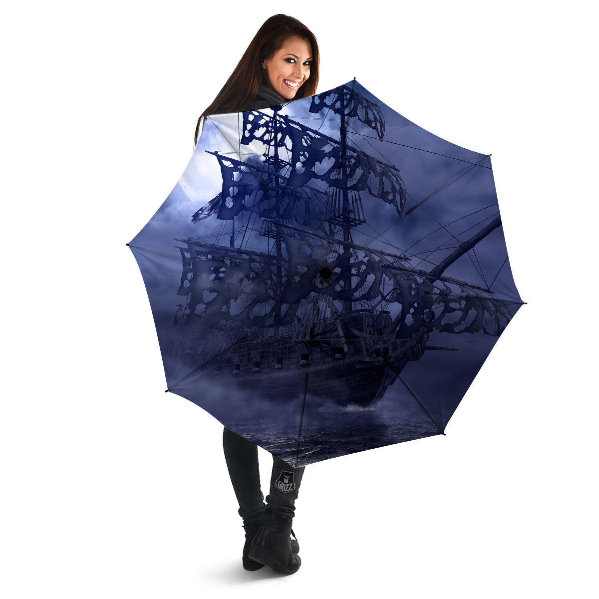 Flying Dutchman Ghost Pirate Ship Print Umbrella-grizzshop