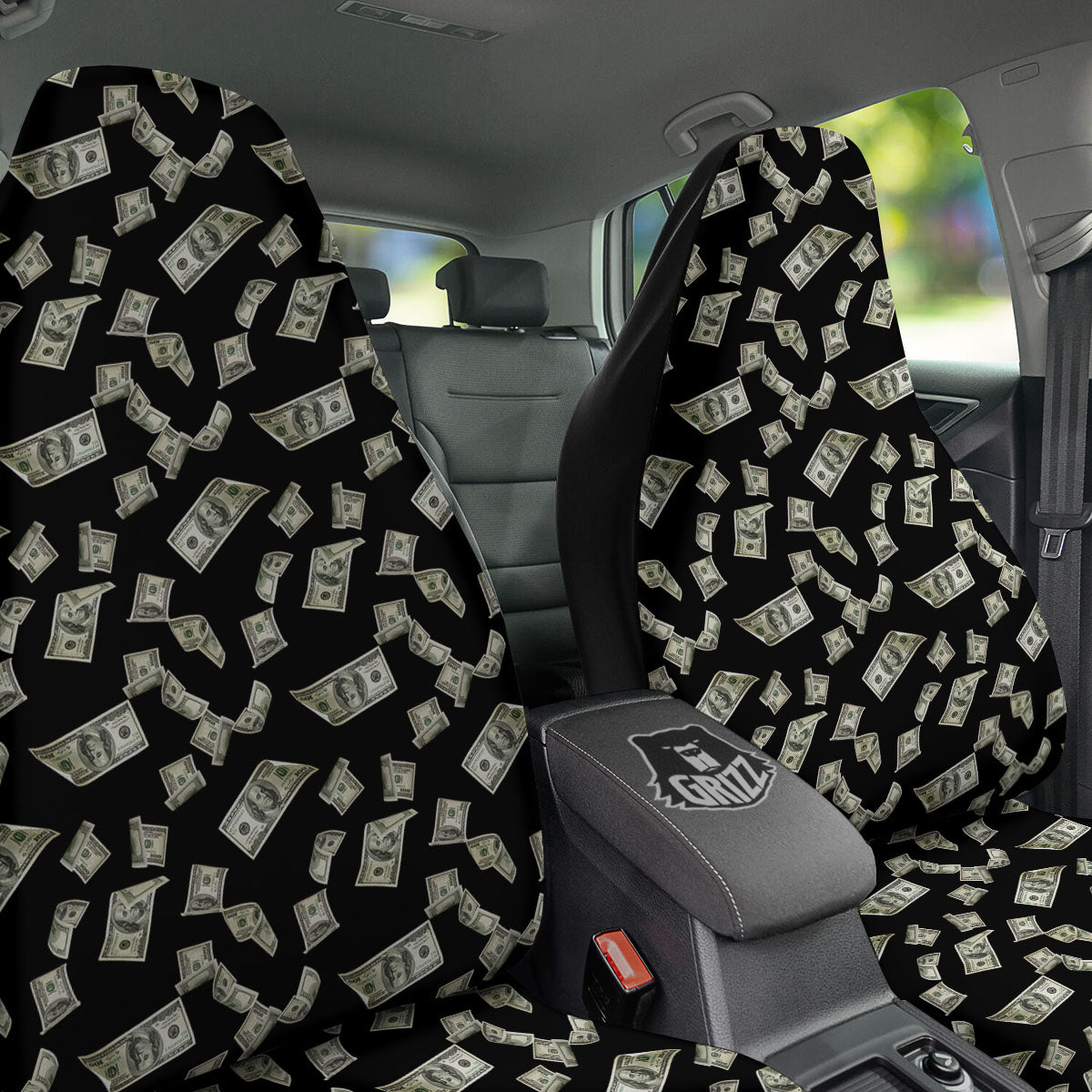 Flying US Dollar Money Print Car Seat Covers-grizzshop