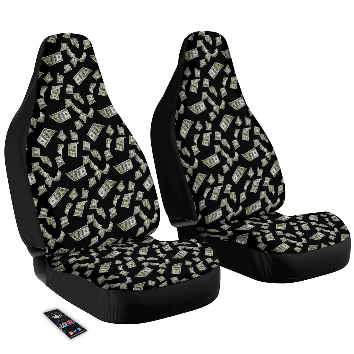 Flying US Dollar Money Print Car Seat Covers-grizzshop