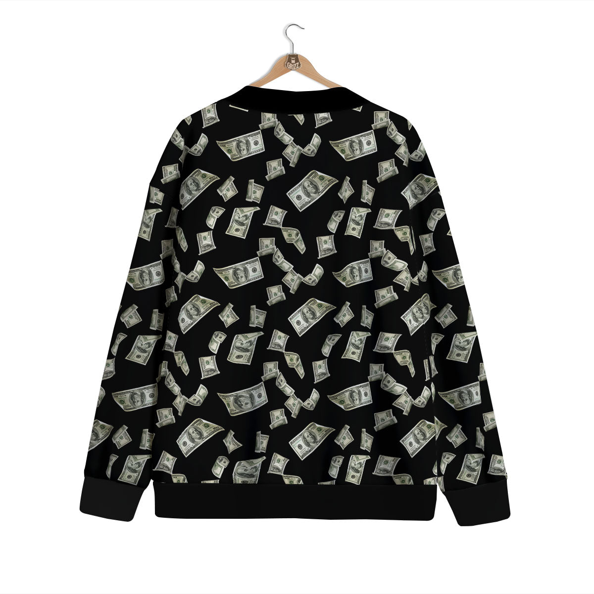 Flying US Dollar Money Print Cardigan-grizzshop