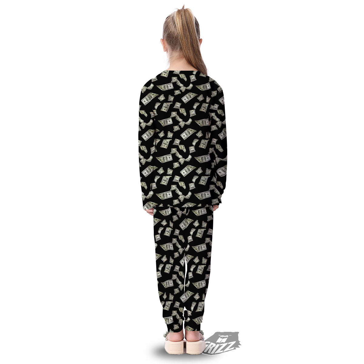 Flying US Dollar Money Print Kid's Pajamas-grizzshop