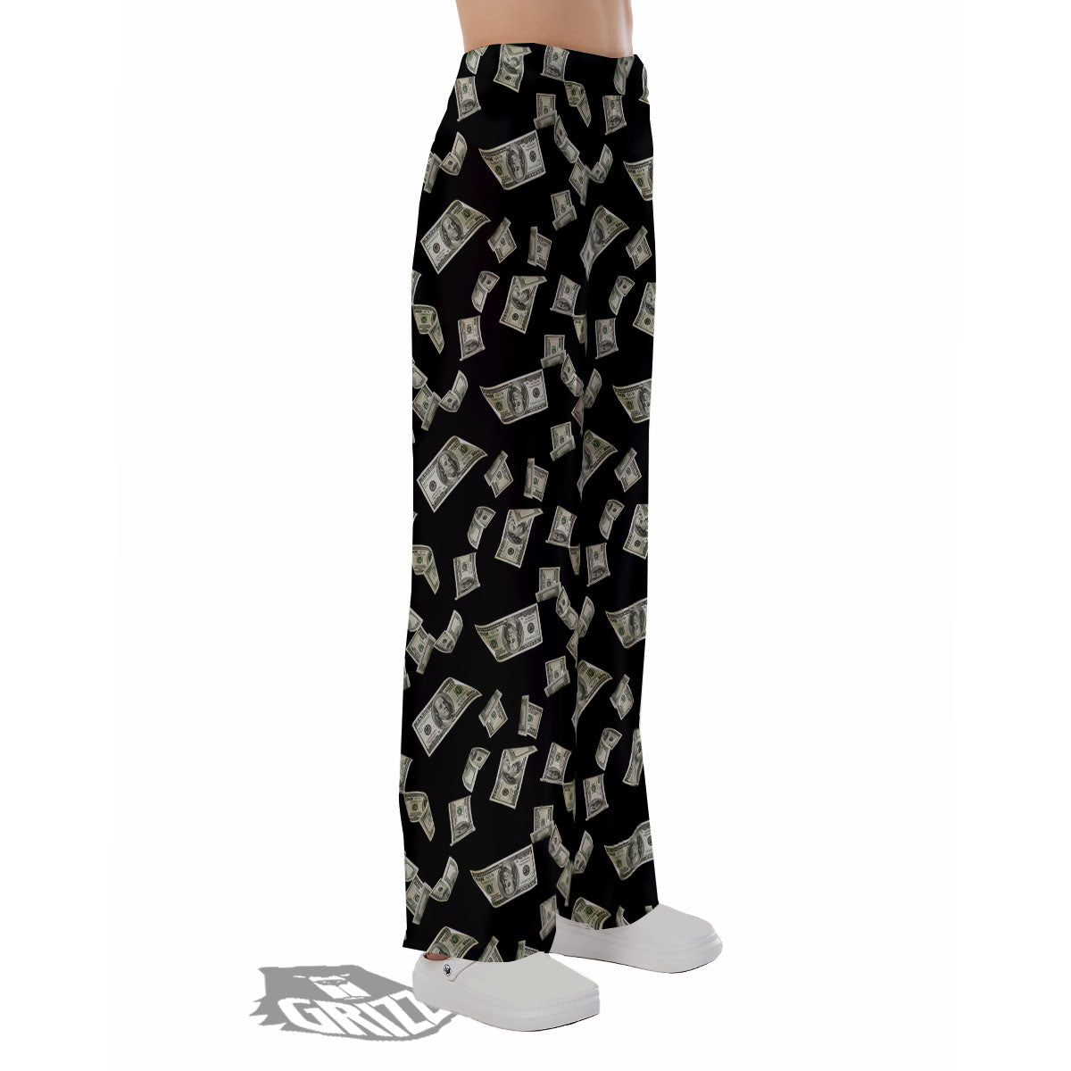 Flying US Dollar Money Print Pajama Pants-grizzshop