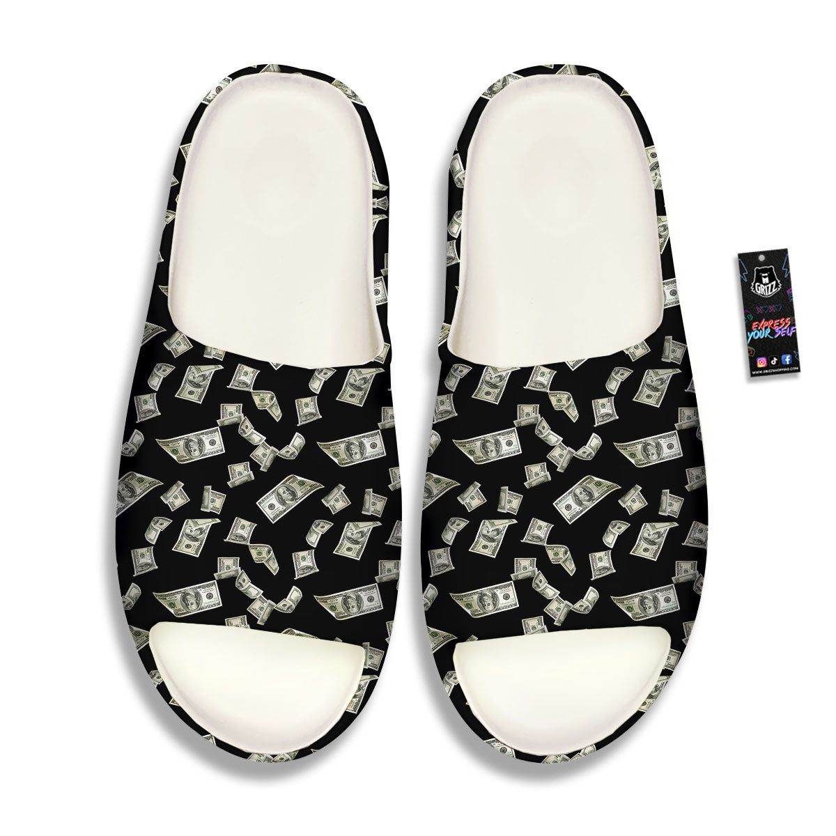 Flying US Dollar Money Print Sandals-grizzshop
