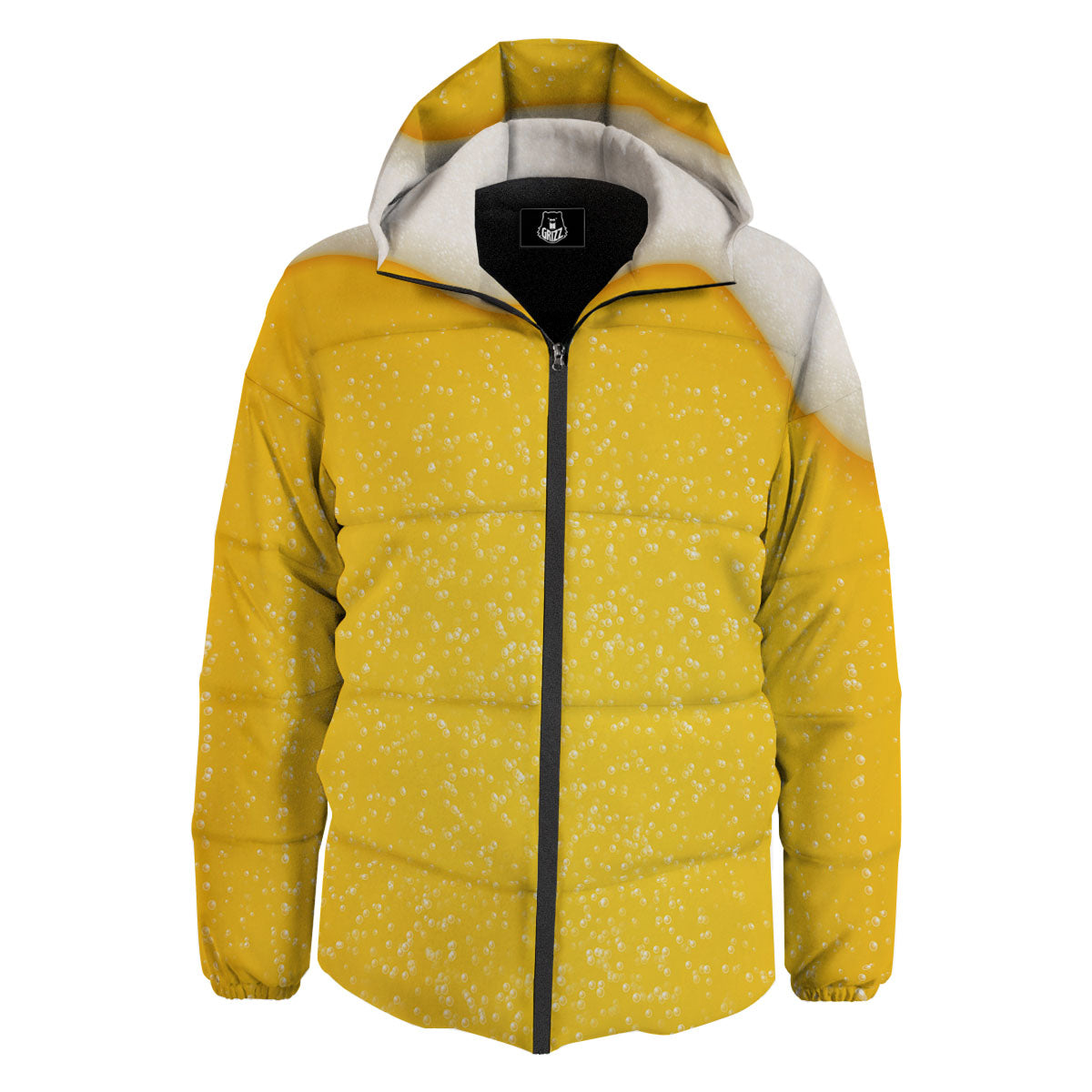 Foam And Beer Print Down Jacket-grizzshop