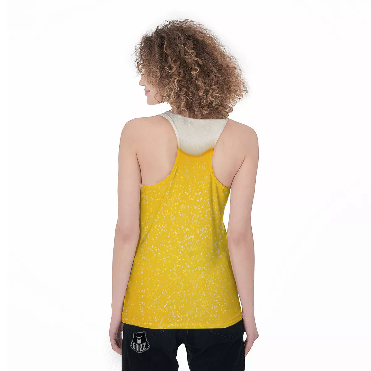 Foam And Beer Print Women's Racerback Tank Top-grizzshop