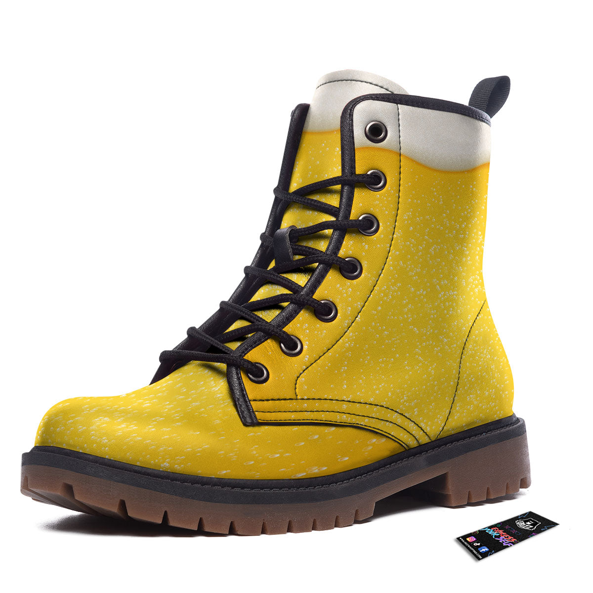 Foam And Beer Print Work Boots-grizzshop