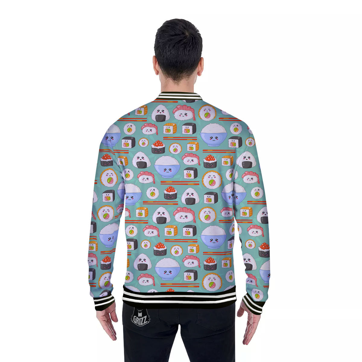 Food Japanese Print Pattern Baseball Jacket-grizzshop